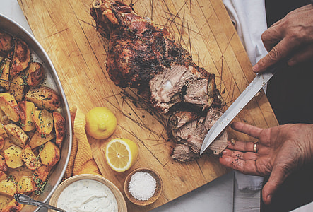steak on brown wooden chopping board thumbnail
