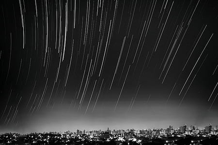 grayscale photography of cityscape during nighttime thumbnail