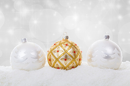 three gray and gold baubles thumbnail
