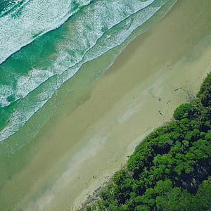 bird's eye view of seashore thumbnail