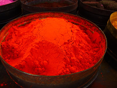 red powder in gray metal container thumbnail