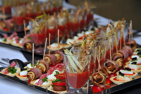 buffet on plate close-up photography thumbnail