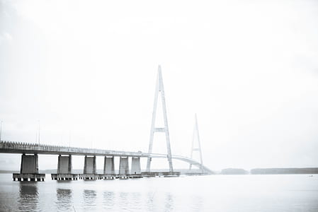 grayscale photo of bridge thumbnail