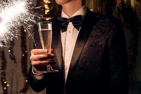 Champagne Bowt Ties And Sparklers Photo thumbnail