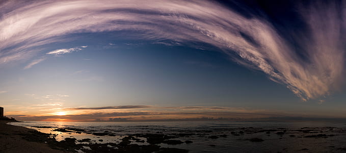 360 photography of clouds and seashore thumbnail