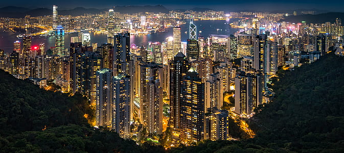 panoramic photography of lighted city thumbnail