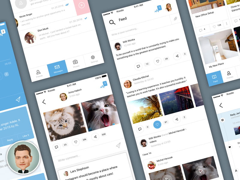 Social App iOS UI Kit sketch file sketch file
