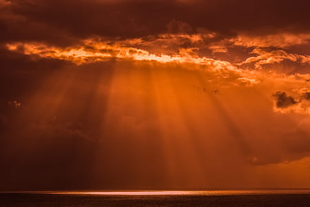 crepuscular rays during golden hour thumbnail