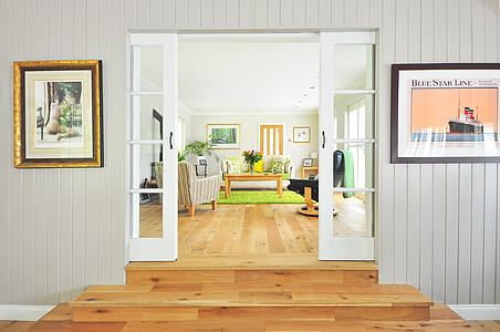 white wooden door to living room furniture set thumbnail