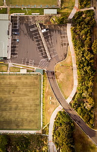aerial photography of building with parking lot thumbnail