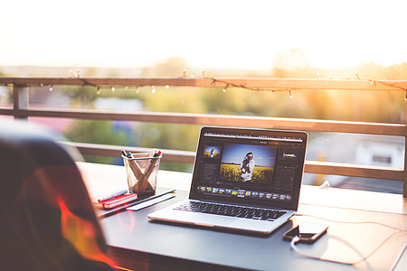 Outdoor Office Workspace Setup with High Ceiling thumbnail