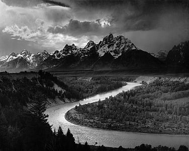 grayscale photo of mountain thumbnail