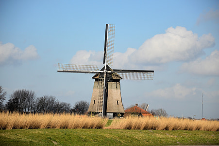 gray windmill near grass field thumbnail