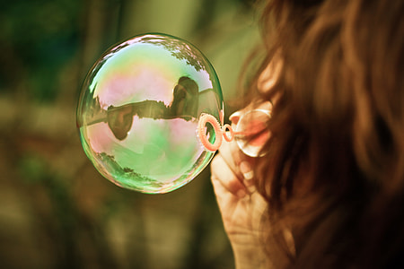 Girl Blowing a Bubble thumbnail