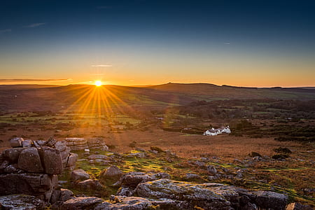 green grass lawn during sunrise thumbnail