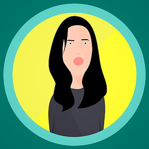 Illustration of upset woman. thumbnail