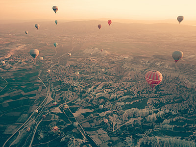 aerial photography of hot air balloons on sky thumbnail