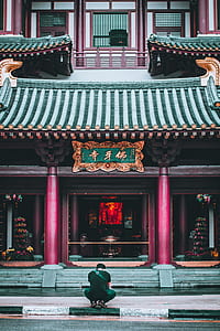 man sitting in front of temple thumbnail