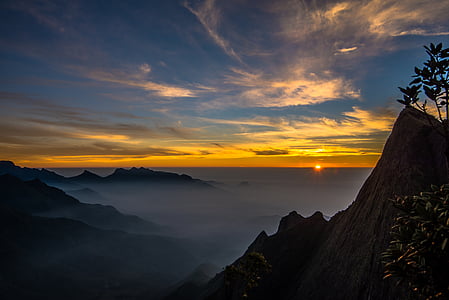 bird's eye photography of mountain during sunrise thumbnail