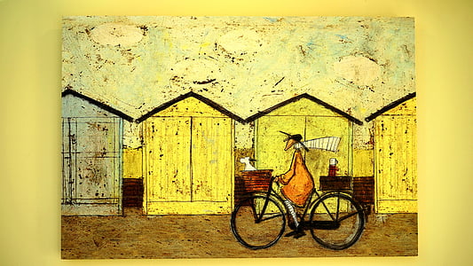 photo of person riding bicycle painting thumbnail