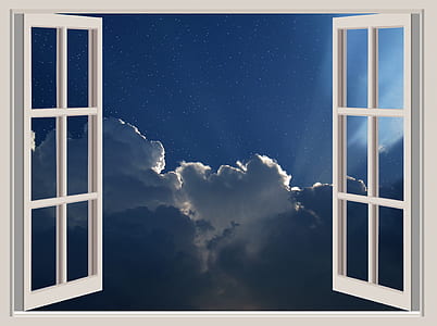 white French door showing clouds thumbnail