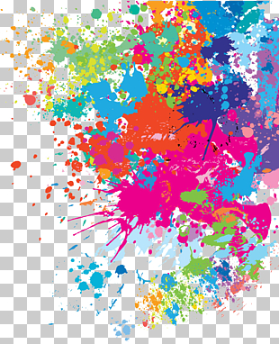 Splash pattern, multicolored abstract painting PNG clipart