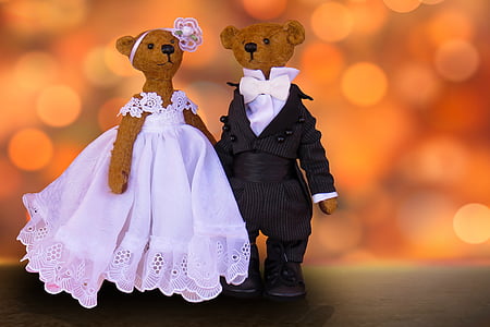bride and groom bear plush toys thumbnail