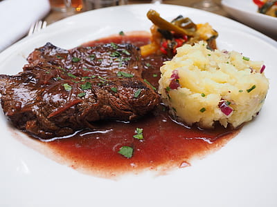 ribeye steak and mashed potato thumbnail