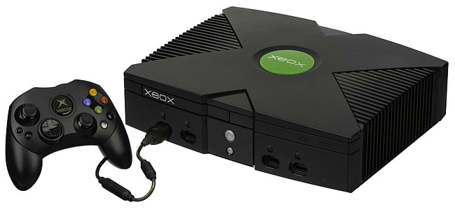 black Microsoft Xbox Classic and controller thumbnail