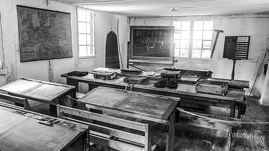 grayscale photo of classroom thumbnail