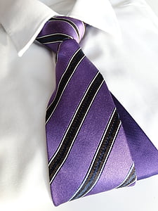 white collared top and purple necktie thumbnail