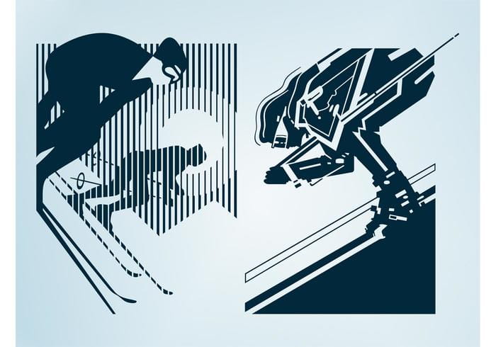 Skiing People Designs ai file