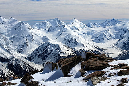 bird's eye photography of mountain covered ice thumbnail