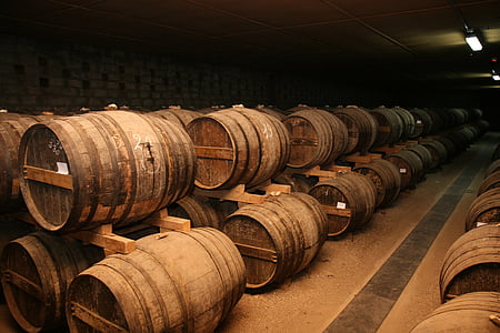 pile of brown wine barrel lot thumbnail