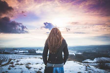Girl from Behind with Fantasy Sky thumbnail