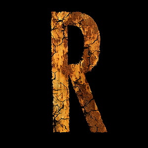 brown letter R illustration on black background thumbnail