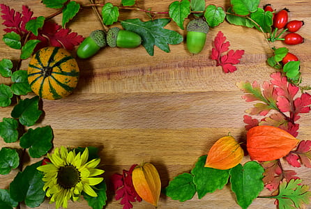 assorted-artificial vegetables on brown wooden surface thumbnail