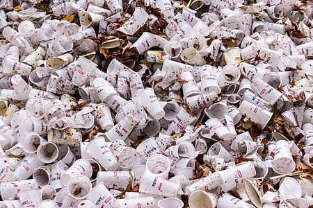 pile of white plastic disposable cup photography thumbnail
