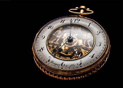 Round Gold-colored Pocket Watch thumbnail