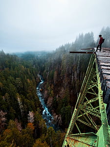 man standing near edge of bridge thumbnail
