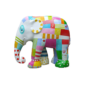 multicolored elephant figurine thumbnail