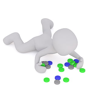white human illustration gathering round medication tablets thumbnail