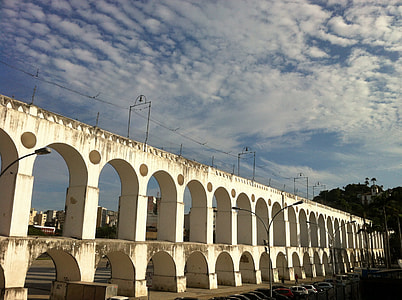 white painted bridge under blue sky thumbnail