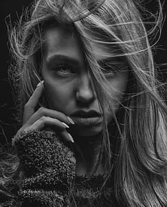 Monochrome Photography of a Woman thumbnail