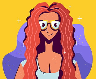 Cartoon Girl With Curly Hair Vector Ai Eps File Free Graphics