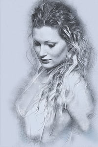 women's portrait sketch art thumbnail