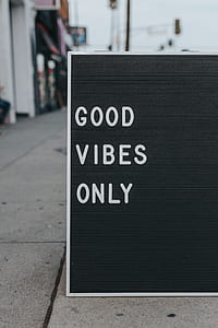 rectangular gray and white board with good vibes only text ] thumbnail