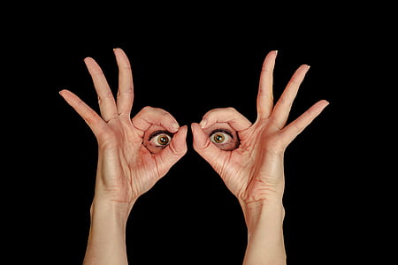 eye handsign art with black background thumbnail