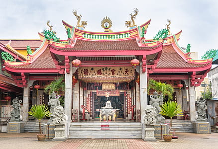 red and gray temple at daytime thumbnail