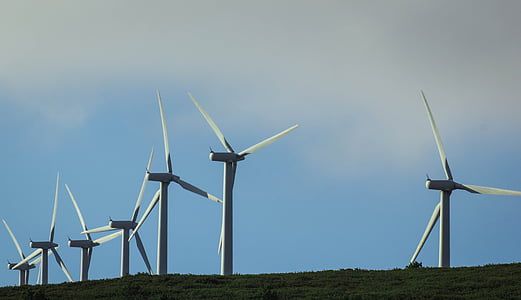 white windmills under blue sky at daytime thumbnail